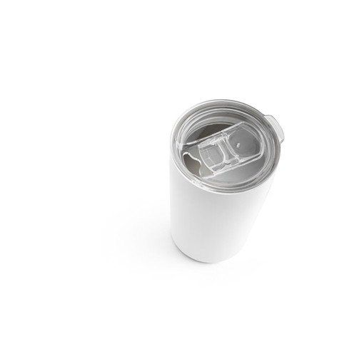 white SLIDER. Vaso de viaje para sublimación de acero inoxidable 380 mL