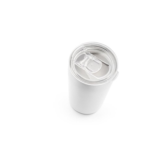 white SLIDER. Vaso de viaje para sublimación de acero inoxidable 380 mL