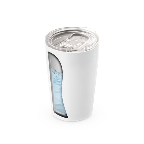 white SLIDER. Vaso de viaje para sublimación de acero inoxidable 380 mL