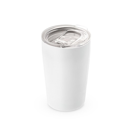 white SLIDER. Vaso de viaje para sublimación de acero inoxidable 380 mL