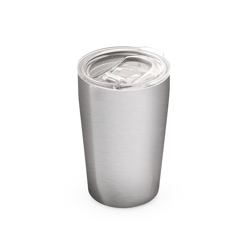 plateado satinado SLIDER. Vaso de viaje para sublimación de acero inoxidable 380 mL