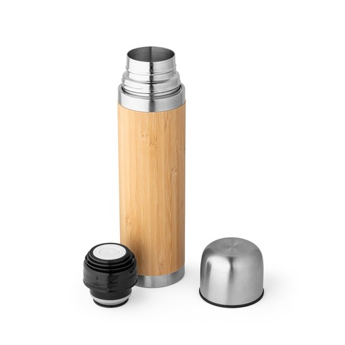 CEYLON. Thermos 450mL en bambou et acier inox - 4
