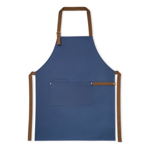 blue VESPER. Delantal de lona 100% algodón (300 g/m²) con detalles metálicos