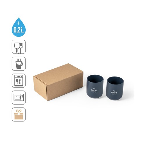 OWENS. JUEGO DE TAZAS DE CERÁMICA