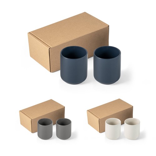OWENS. JUEGO DE TAZAS DE CERÁMICA