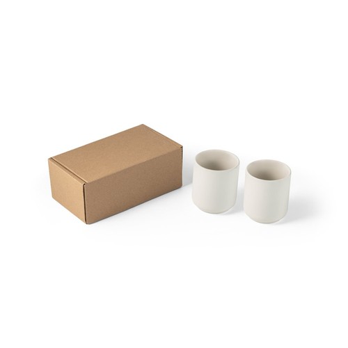 blanco pastel OWENS. Juego de tazas de cerámica