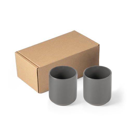gris oscuro OWENS. Juego de tazas de cerámica