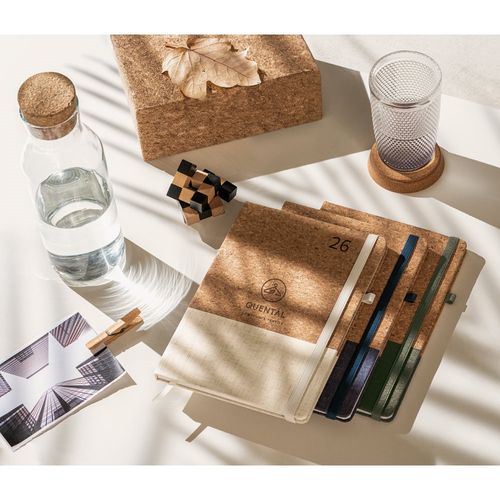QUENTAL A5. Agenda de corcho y lino