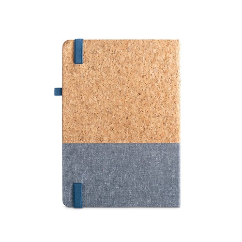blue QUENTAL A5. Agenda de corcho y lino
