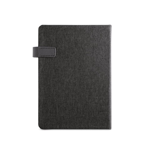 black ANDRESEN A5. Agenda en poliéster reciclado (100% rPET)