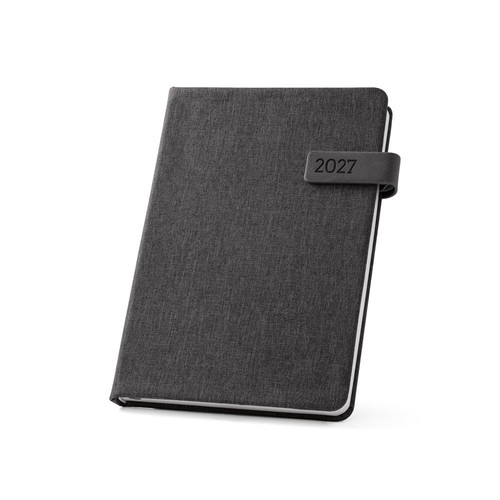 black ANDRESEN A5. Agenda en poliéster reciclado (100% rPET)