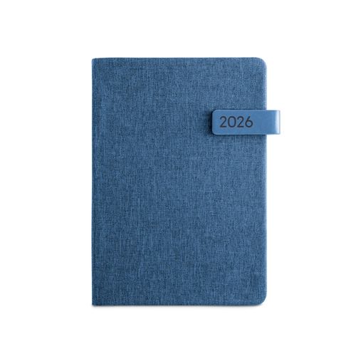 blue ANDRESEN A5. Agenda en poliéster reciclado (100% rPET)