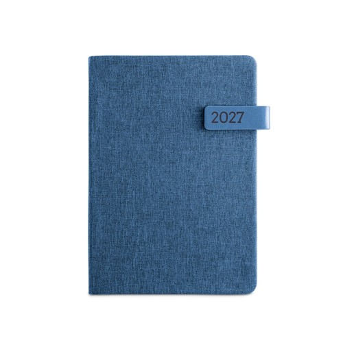 blue ANDRESEN A5. Agenda en poliéster reciclado (100% rPET)