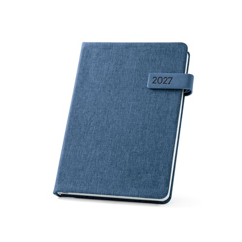 blue ANDRESEN A5. Agenda en poliéster reciclado (100% rPET)