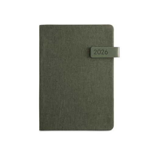 verde oscuro ANDRESEN A5. Agenda en poliéster reciclado (100% rPET)