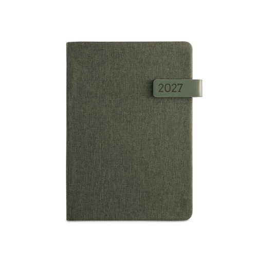 verde oscuro ANDRESEN A5. Agenda en poliéster reciclado (100% rPET)
