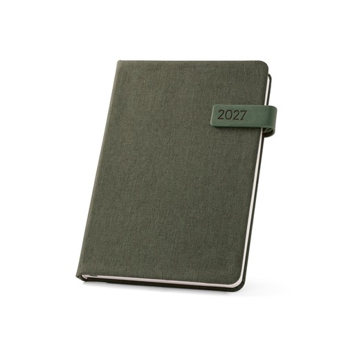 verde oscuro ANDRESEN A5. Agenda en poliéster reciclado (100% rPET)
