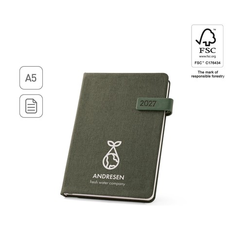 ANDRESEN A5. AGENDA EN POLIÉSTER RECICLADO (100% RPET)