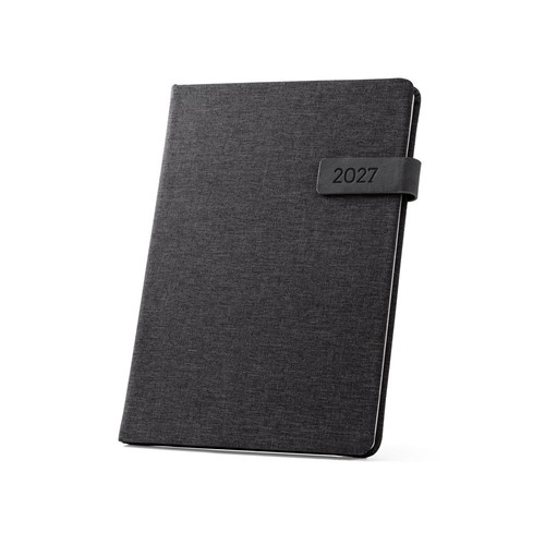 black ANDRESEN B5. Agenda en poliéster reciclado (100% rPET)