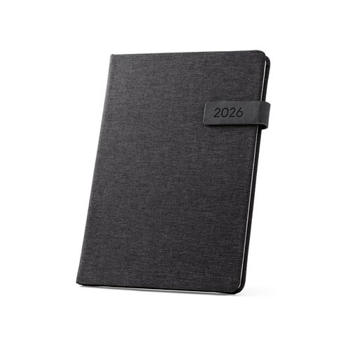 black ANDRESEN B5. Agenda en poliéster reciclado (100% rPET)