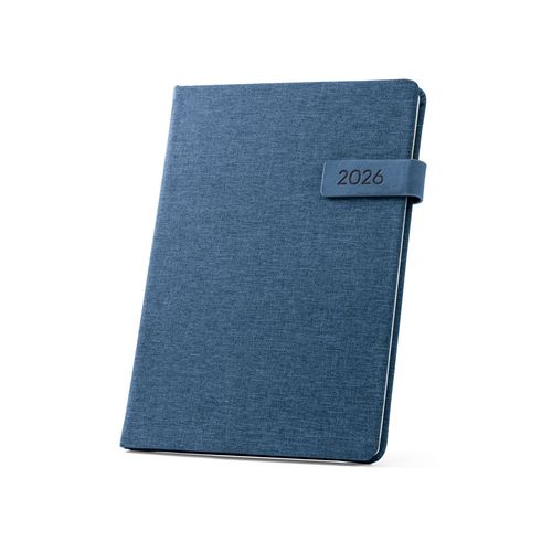 blue ANDRESEN B5. Agenda en poliéster reciclado (100% rPET)