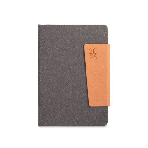 black TAGORE A5. Agenda A5 en piel (58% reciclada)