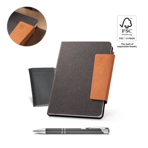 TAGORE A5. AGENDA A5 EN PIEL (58% RECICLADA)
