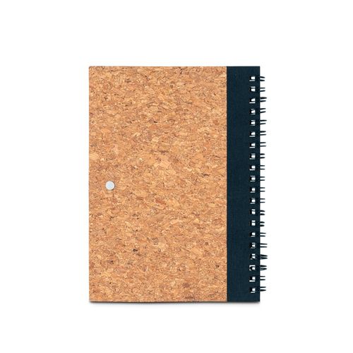 VICENTE. Carnet B6 en liège et polyester recyclé (100% rPET) avec stylo bille - 4