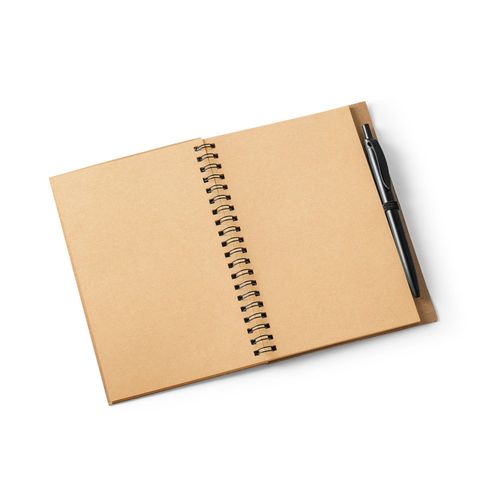 VICENTE. Carnet B6 en liège et polyester recyclé (100% rPET) avec stylo bille - 5