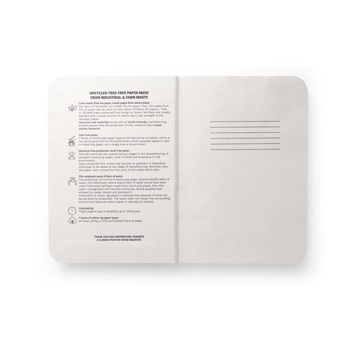 TEAPAD SEMI-RIGID. Bloc de notas A5 con tapa semirrígida elaborado a partir de residuos de hojas de té (65%)