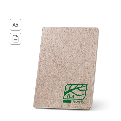 TEAPAD SEMI-RIGID. BLOC DE NOTAS A5 CON TAPA SEMIRRÍGIDA ELABORADO A PARTIR DE RESIDUOS DE HOJAS DE TÉ (65%)