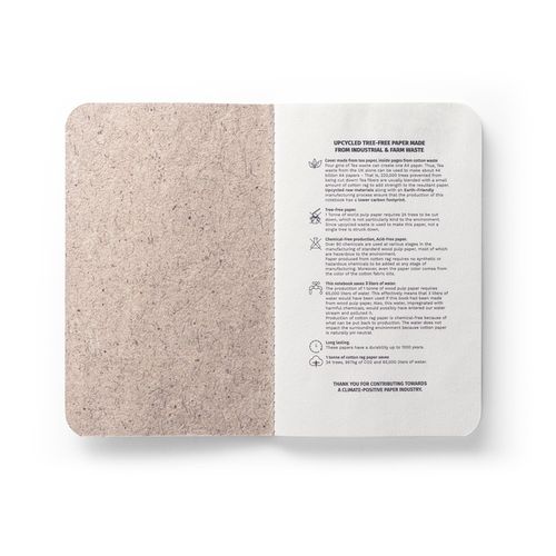 TEAPAD SOFT. Bloc de notas A6 con tapa flexible hecho a partir de residuos de hojas de té (65%)