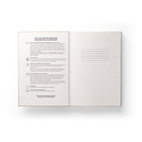 ORGANIC RIGID. Bloc de notas A5 con tapa dura de materia orgánica de elefante (80%)