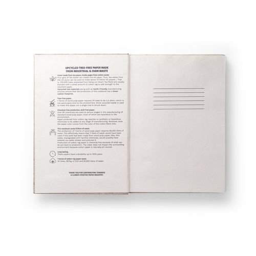 TEAPAD RIGID. Bloc-notes A5 avec couverture rigide fabriquée à partir de déchets de feuilles de thé (65%) - 4