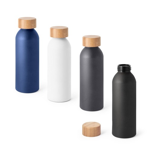 QUETA. Bouteille 550mL en aluminium avec bouchon en bambou - 1