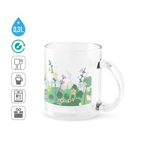 CARMO. TAZA DE CRISTAL PARA SUBLIMACIÓN DE 350 ML