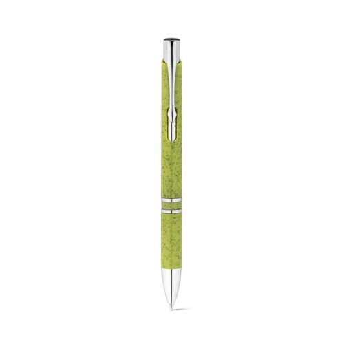 verde claro BETA WHEAT. Bolígrafo de fibra de paja y ABS con clip