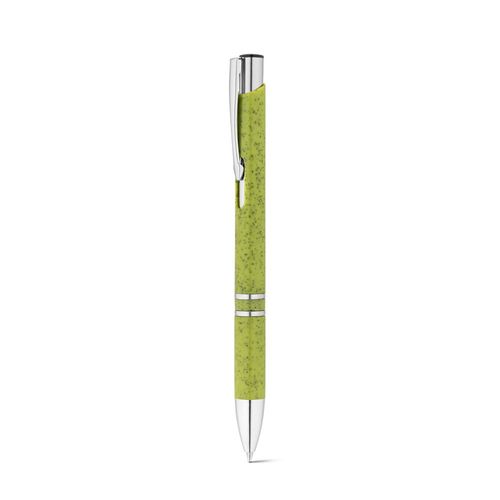 verde claro BETA WHEAT. Bolígrafo de fibra de paja y ABS con clip