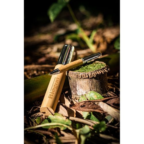 natural FUJI. Bolígrafo de bambú y metal con estuche