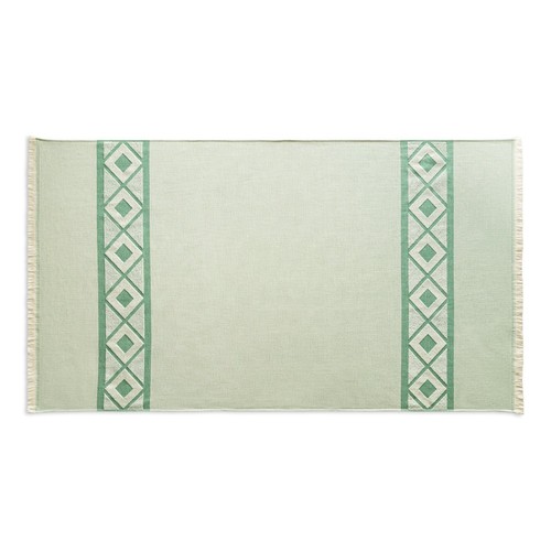 green MALEK. Toalla de baño y multifuncional (350g/m²) fabricada en algodón ligero y resistente (85%) y algodón reciclado (15%)