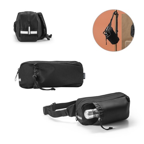DELFOS POUCH. Riñonera 300D poliéster reciclado y 600D poliéster reciclado con elementos reflectantes, Merchandising, artículos personalizados para tu promoción de marca