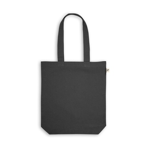 black MERIDA. Bolsa de algodón (50%), algodón reciclado (30%) y poliéster (20% rPET) (220 g/m²)