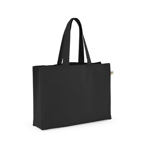 black CAMDEN. Bolsa de algodón (50%), algodón reciclado (30%) y poliéster (20% rPET) (280 g/m²)