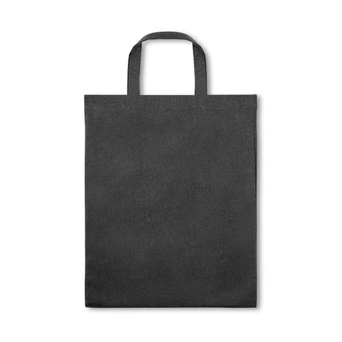 black SIENA. Bolsa plegable de algodón (50%), algodón reciclado (30%) y poliéster (20% rPET) (140 g/m²)
