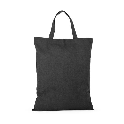 black SIENA. Bolsa plegable de algodón (50%), algodón reciclado (30%) y poliéster (20% rPET) (140 g/m²)