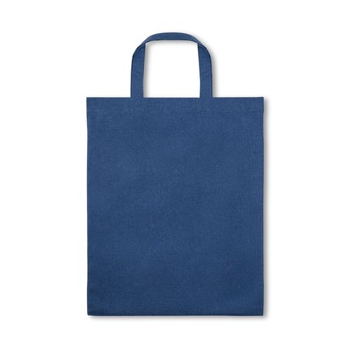 blue SIENA. Bolsa plegable de algodón (50%), algodón reciclado (30%) y poliéster (20% rPET) (140 g/m²)