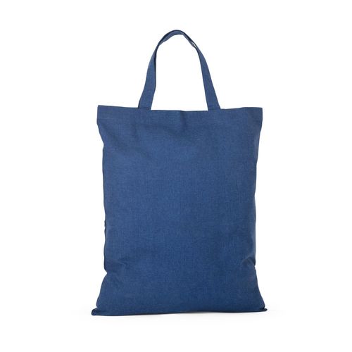 blue SIENA. Bolsa plegable de algodón (50%), algodón reciclado (30%) y poliéster (20% rPET) (140 g/m²)