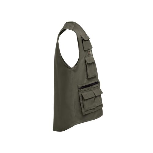 verde militar THC PIXEL. Chaleco multibolsillos