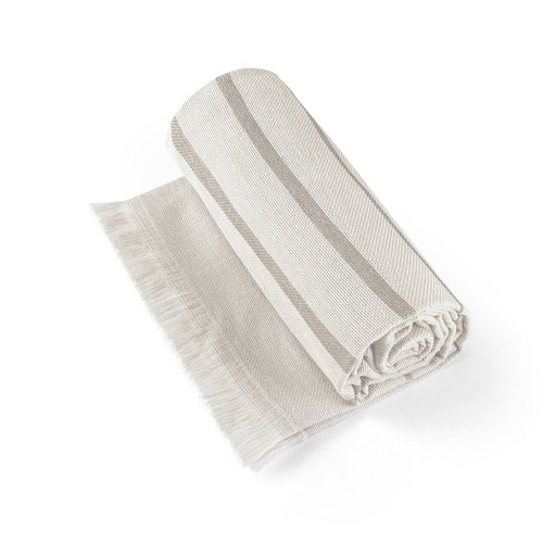 gris claro CAPLAN. Toalla multifuncional (260 g/m²) fabricada en algodón ligero y resistente (90%) y algodón reciclado (10%)