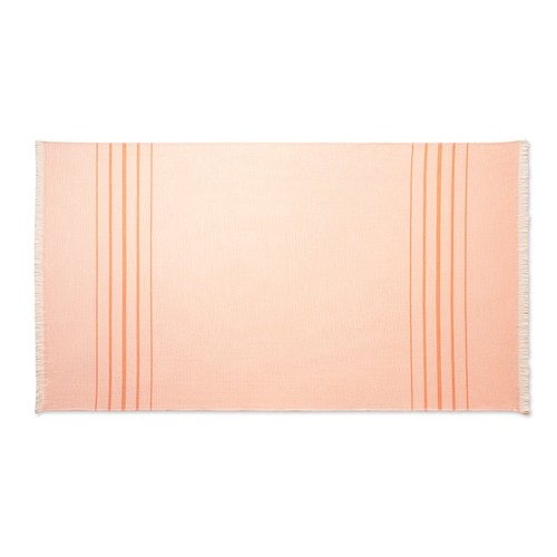 orange CAPLAN. Toalla multifuncional (260 g/m²) fabricada en algodón ligero y resistente (90%) y algodón reciclado (10%)